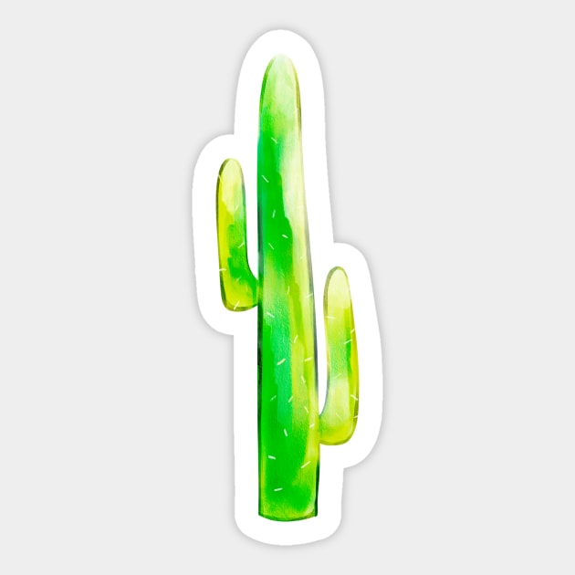 Watercolor Cactus Sticker by Kelly Louise Art